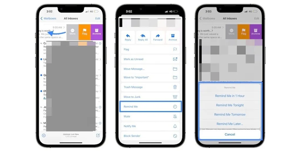 How to set email reminders in iOS 16 email app