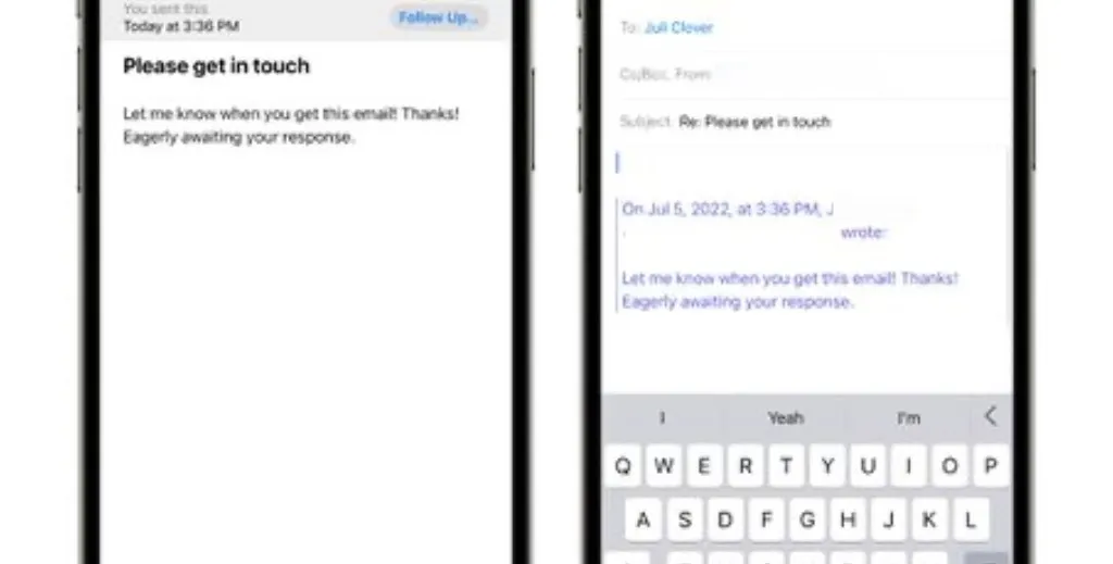 Enable follow up in iOS 16 email app
