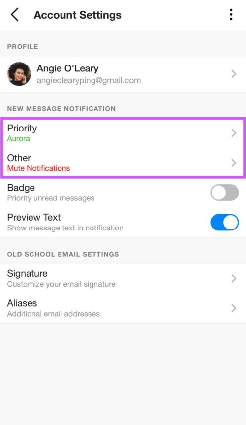 Priority email