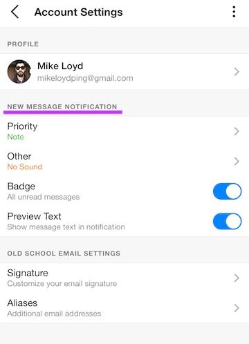 Email notifications