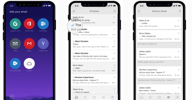 email app on iphone