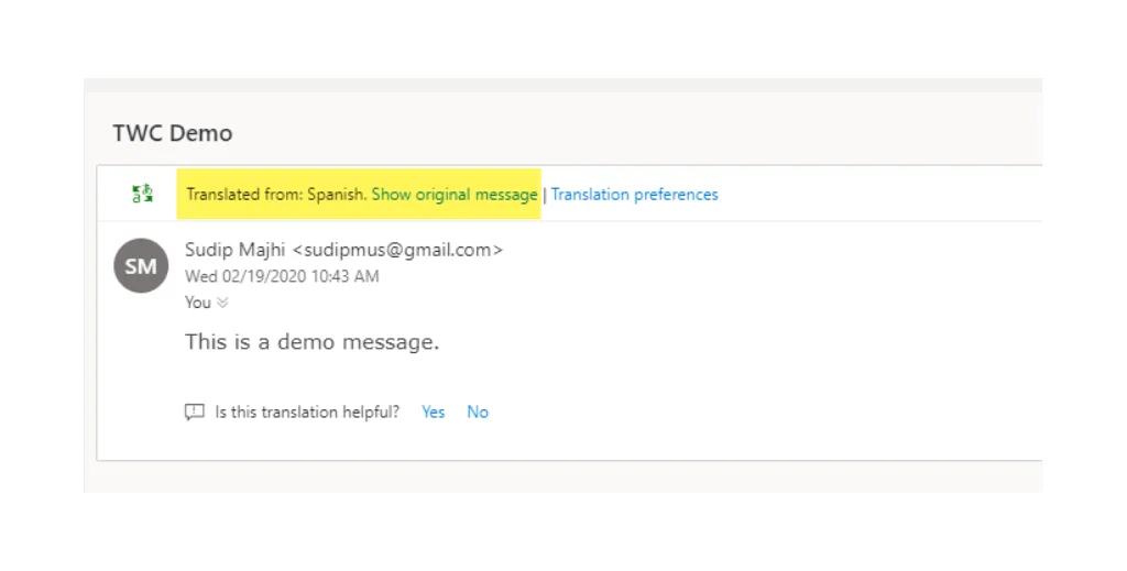 Translate emails in Outlook