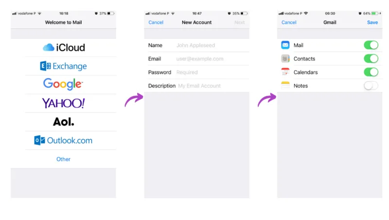 how to setup email on iphone