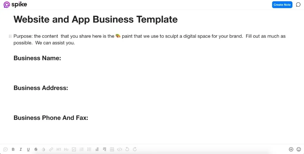 Website App Business Template