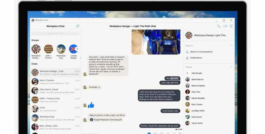 Facebook Workplace chat