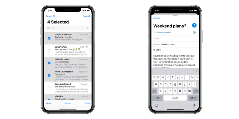email app on iphone
