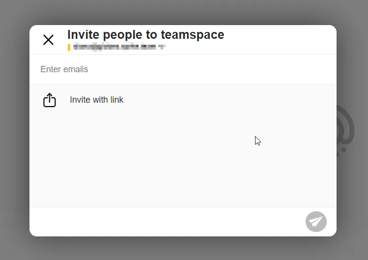 invite people to teamspace