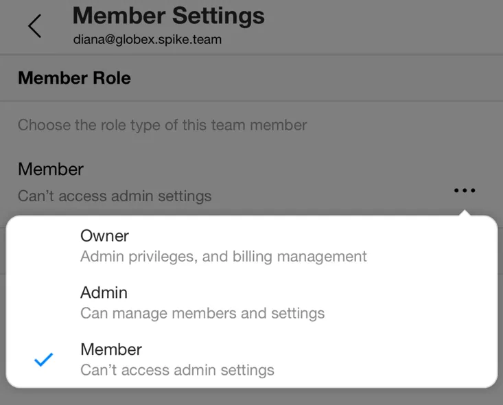 members settings mobile