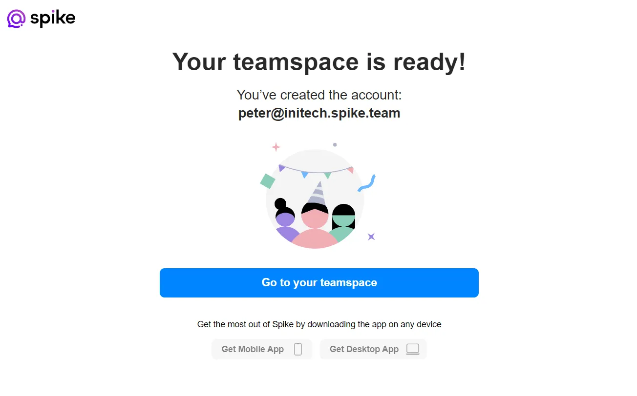 your teamspace is ready